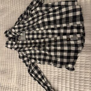 Classic Black and White Checkered Button-Down Shirt